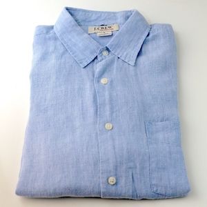 J Crew Men’s 100% Linen Button-Down Shirt Large